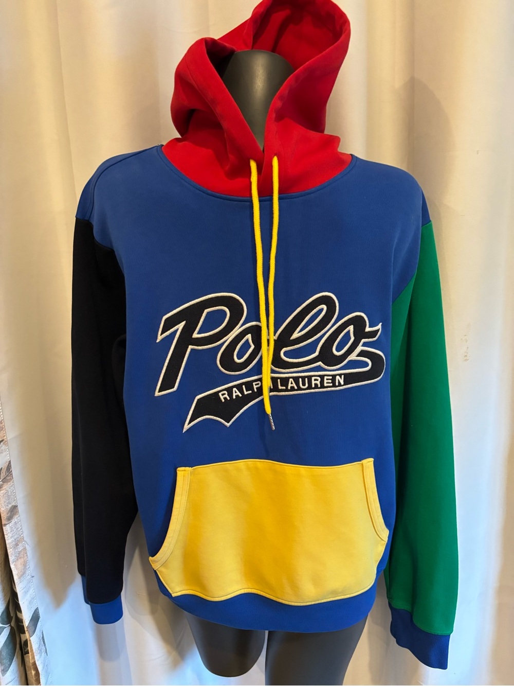 Ralph Lauren Colorblock Hoodie in Blue, Red, Yellow & Green